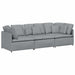 Modulaire bank met kussens stof lichtgrijs