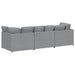 Modulaire bank met kussens stof lichtgrijs