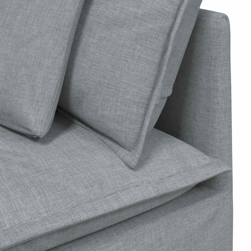 Modulaire bank met kussens stof lichtgrijs