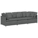 Modulaire bank met kussens stof donkergrijs