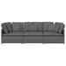 Modulaire bank met kussens stof donkergrijs