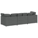Modulaire bank met kussens stof donkergrijs