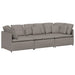 Modulaire bank met kussens stof taupe