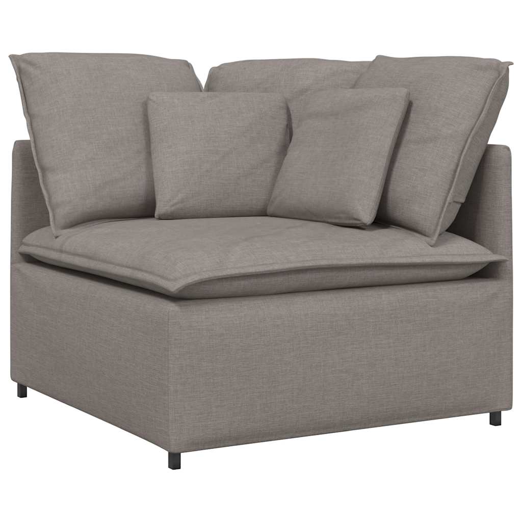 Modulaire bank met kussens stof taupe