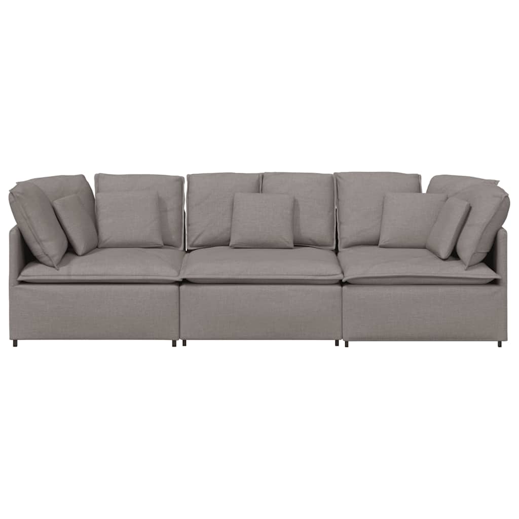 Modulaire bank met kussens stof taupe