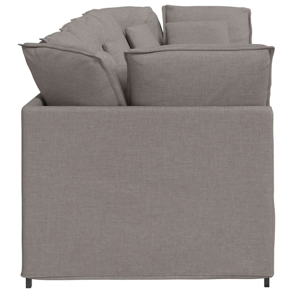 Modulaire bank met kussens stof taupe