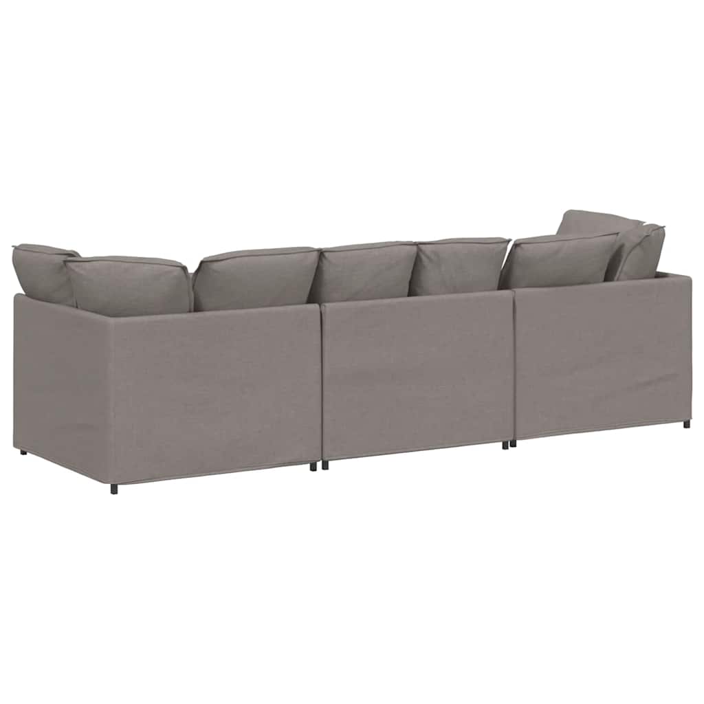 Modulaire bank met kussens stof taupe