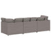 Modulaire bank met kussens stof taupe