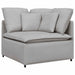 Modulaire bank met kussens stof wolk grijs