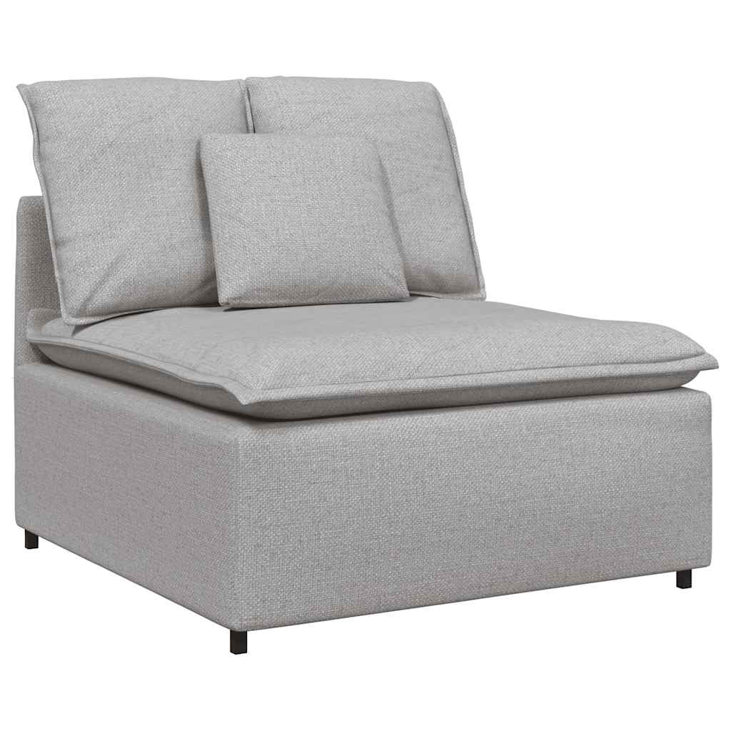 Modulaire bank met kussens stof wolk grijs