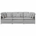 Modulaire bank met kussens stof wolk grijs