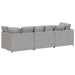 Modulaire bank met kussens stof wolk grijs