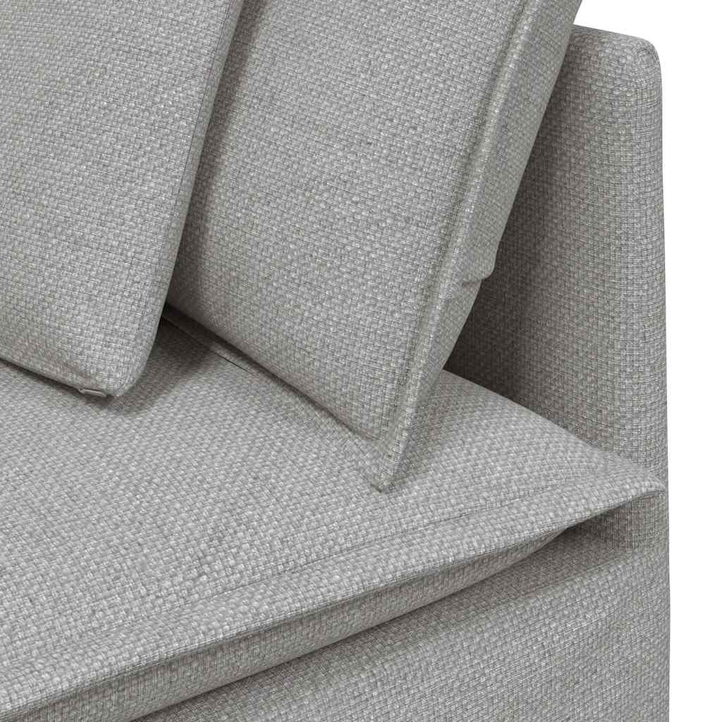 Modulaire bank met kussens stof wolk grijs