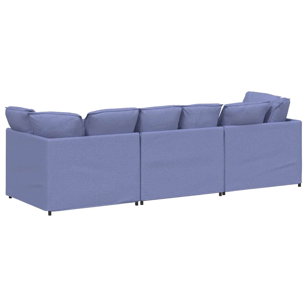 Modulaire bank met kussens stof jeansblauw