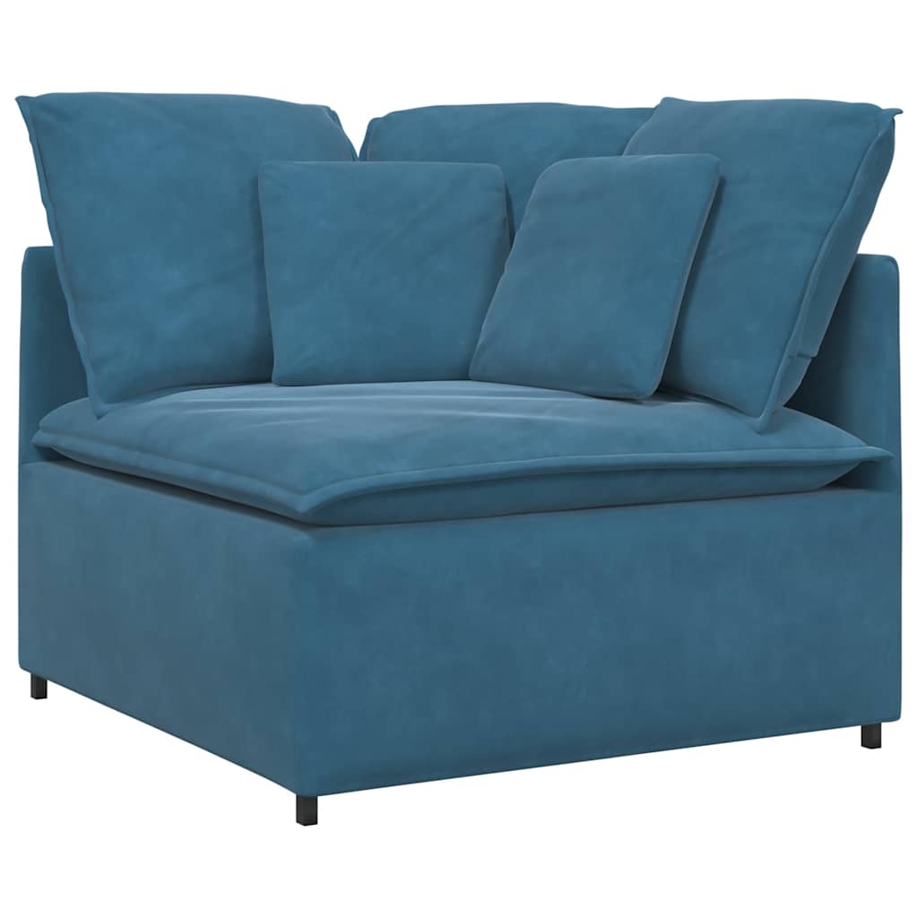 Modulaire bank met kussens fluweel blauw