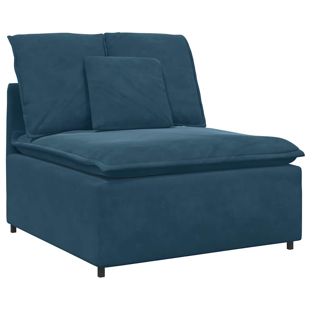 Modulaire bank met kussens fluweel blauw
