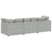 Modulaire bank met kussens fluweel lichtgrijs