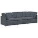Modulaire bank met kussens fluweel donkergrijs