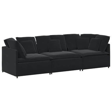 Modulaire bank met kussens fluweel zwart
