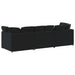 Modulaire bank met kussens fluweel zwart