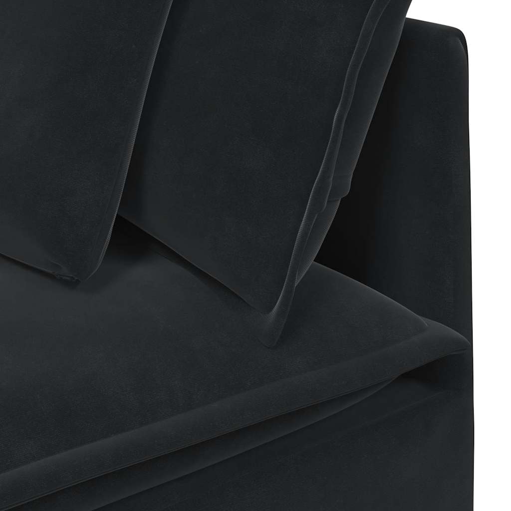 Modulaire bank met kussens fluweel zwart