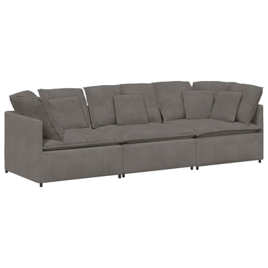 Modulaire bank met kussens corduroy stof lichtgrijs