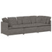 Modulaire bank met kussens corduroy stof lichtgrijs