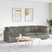 Modulaire bank met kussens corduroy stof lichtgrijs