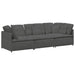 Modulaire bank met kussens corduroy stof donkergrijs
