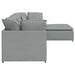 Modulaire bank met voetenbank en kussens stof lichtgrijs