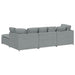 Modulaire bank met voetenbank en kussens stof lichtgrijs