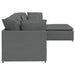 Modulaire bank met voetenbank en kussens stof donkergrijs