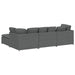 Modulaire bank met voetenbank en kussens stof donkergrijs