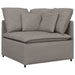 Modulaire bank met voetenbank en kussens stof taupe