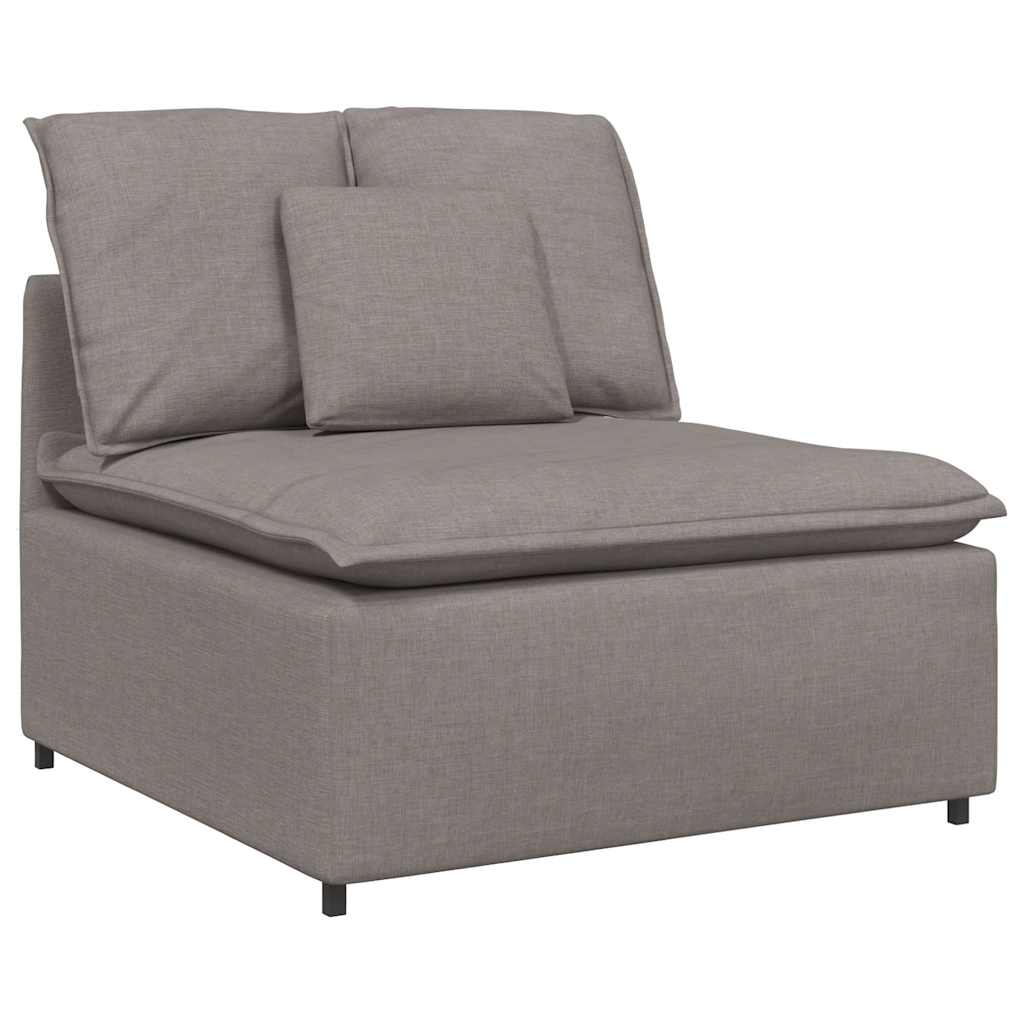 Modulaire bank met voetenbank en kussens stof taupe