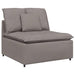 Modulaire bank met voetenbank en kussens stof taupe
