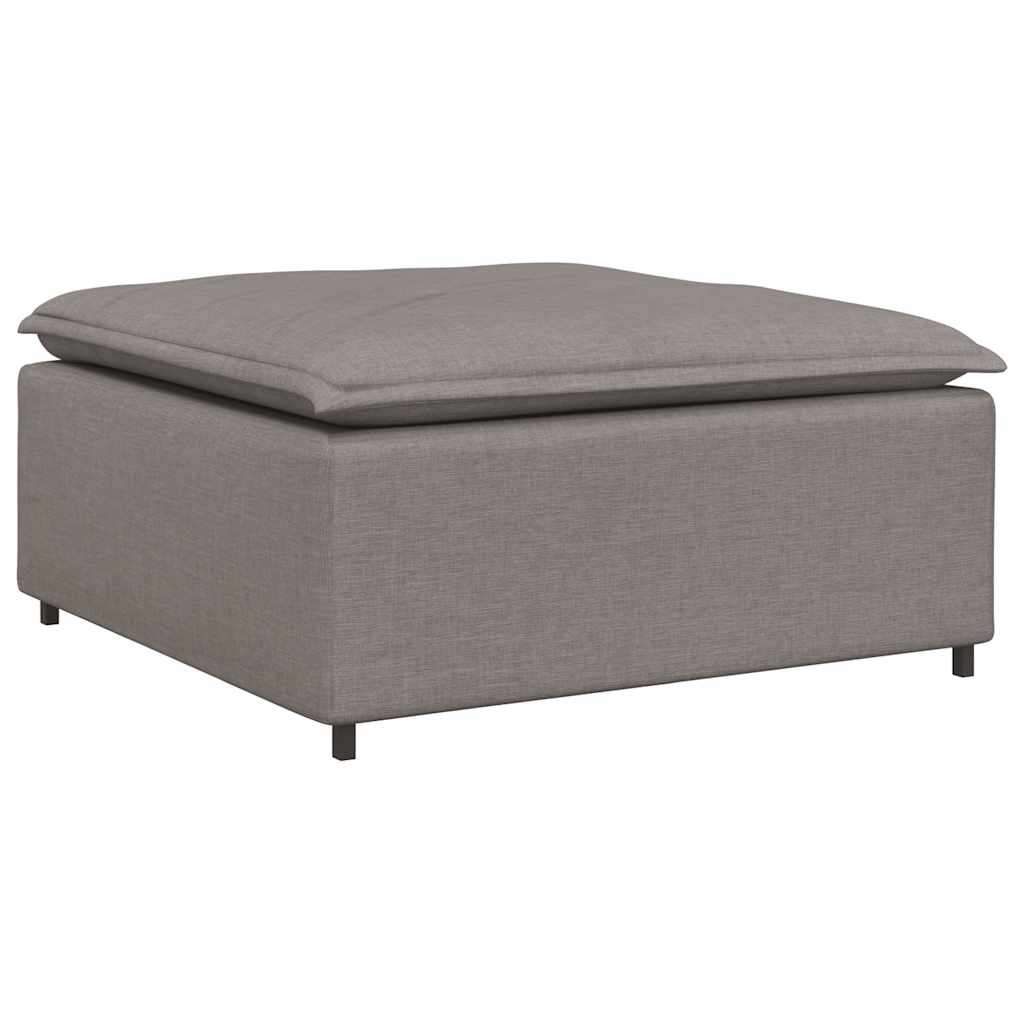 Modulaire bank met voetenbank en kussens stof taupe