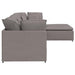 Modulaire bank met voetenbank en kussens stof taupe