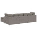 Modulaire bank met voetenbank en kussens stof taupe