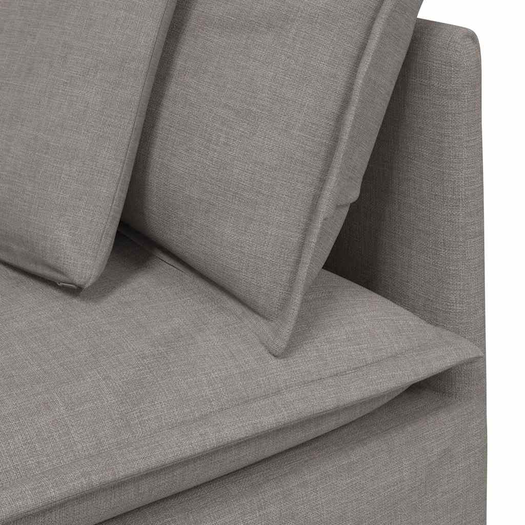 Modulaire bank met voetenbank en kussens stof taupe