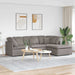 Modulaire bank met voetenbank en kussens stof taupe