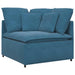 Modulaire bank met voetenbank en kussens fluweel blauw