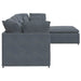 Modulaire bank met voetenbank en kussens fluweel donkergrijs