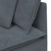 Modulaire bank met voetenbank en kussens fluweel donkergrijs