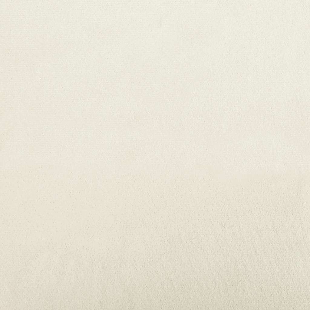 Modulaire bank met voetenbank en kussens fluweel crèmekleurig
