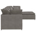 Modulaire bank met voetenbank&kussens corduroy stof lichtgrijs