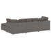 Modulaire bank met voetenbank&kussens corduroy stof lichtgrijs