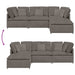 Modulaire bank met voetenbank&kussens corduroy stof lichtgrijs