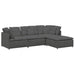 Modulaire bank met voetenbank&kussens corduroy stof donkergrijs