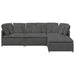 Modulaire bank met voetenbank&kussens corduroy stof donkergrijs